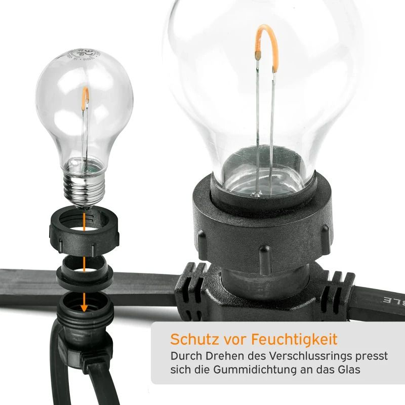 Ledmaxx Illu Prikkabel | 10m 20X E27 | IP65