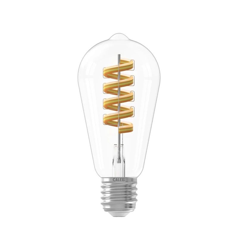 Calex Smart Rustiek ST64 Helder Flex Filament 220-240V 4,9W 280lm RGB + 1800K E27 dimbaar via app