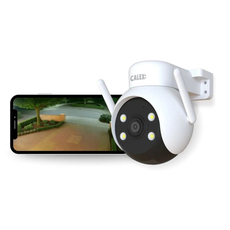 Calex Smart Buiten Beveiligingscamera | 2K | PTZ | IP65 | App | Wifi | Bewegingssensor
