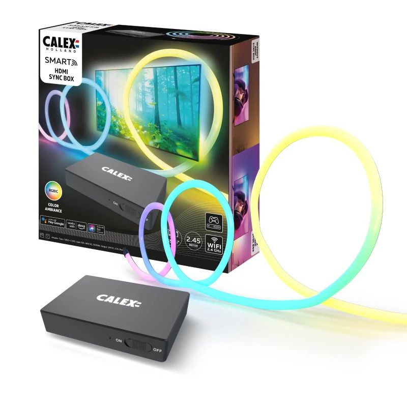Calex Smart LED Strip 2.45m Syncbox | 18W 2700K/6500K RGBIC | IP20