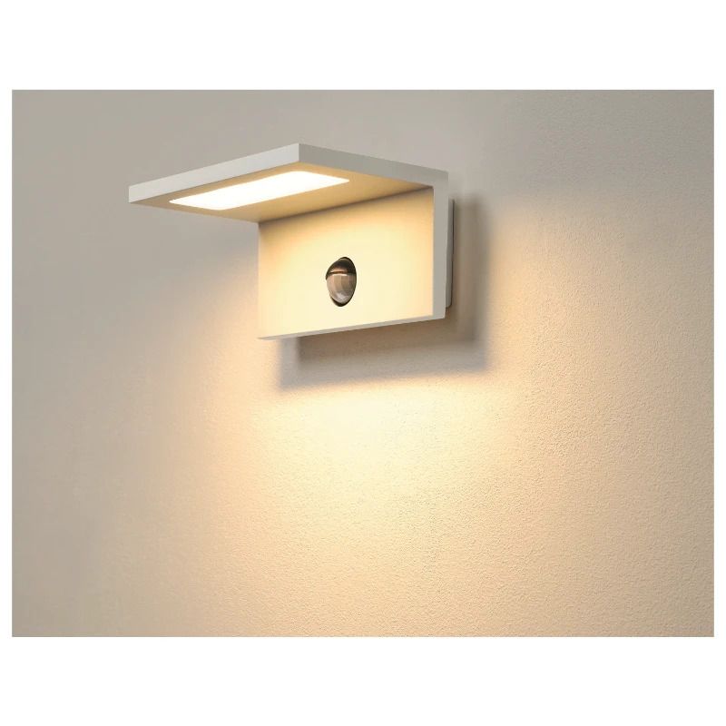 SLV LED Wandlamp | 9.8W 3000K 750lm 830 | IP44 Sensor Wit | ANGOLUX