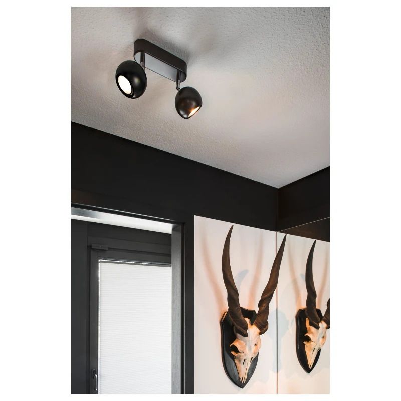 SLV LED Plafond- Wandlamp | 2X GU10 Max 50W 9 | IP20 Dimbaar Zwart | LIGHT EYE