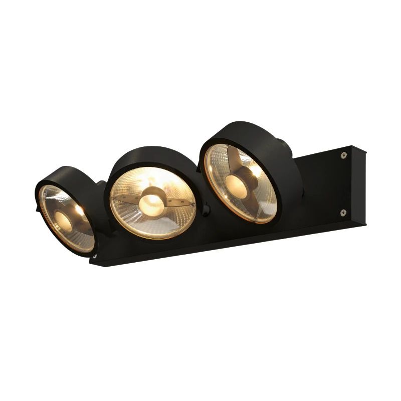 SLV LED Plafond- Wandlamp | 3X GU10 Max 75W | IP20 Dimbaar Zwart | KALU
