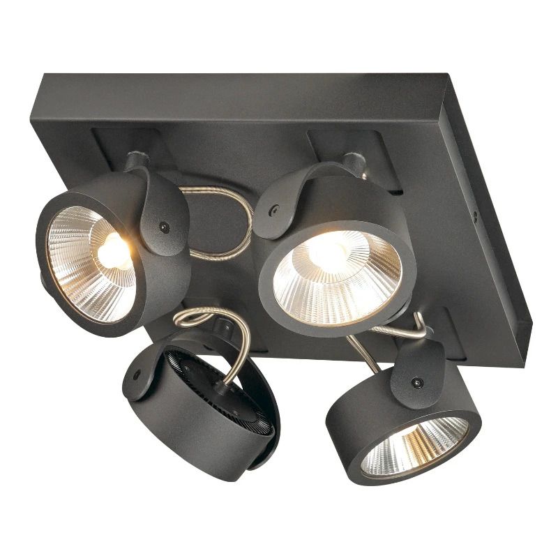 SLV LED Plafond- Wandlamp | 60W 3000K 4000lm 830 | IP20 Dimbaar Zwart | KALU