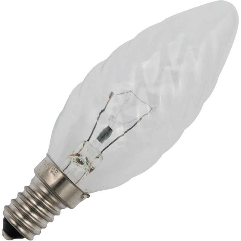 Schiefer E14 Gedraaide Kaars Gloeilamp | 15W 2700K 100lm 235V | Dimbaar