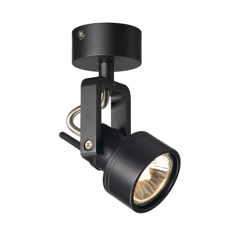 SLV LED Plafond- Wandlamp | 1X GU10 Max 50W | IP20 Dimbaar Zwart | INDA