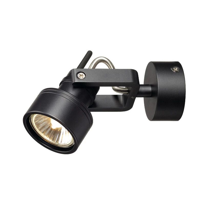 SLV LED Plafond- Wandlamp | 1X GU10 Max 50W | IP20 Dimbaar Zwart | INDA