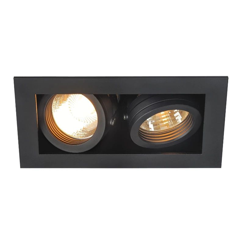 SLV LED Inbouwarmatuur Vierkant | 2X GU10 Max 50W IP20 | Dimbaar | KADUX
