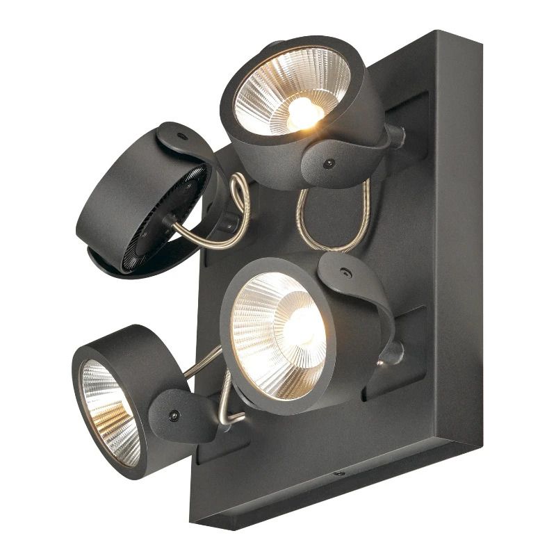 SLV LED Plafond- Wandlamp | 60W 3000K 4000lm 830 | IP20 Dimbaar Zwart | KALU