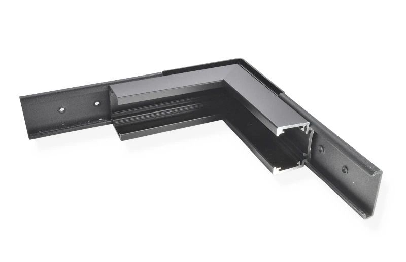 Powergear Onderdeel | 48V Track L Recessed Profile Connector Stereo Black | PRO-RN135S-B
