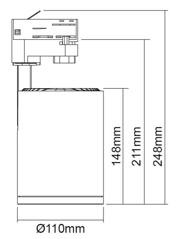 Megaman LED 3-fase spot | 37W 3000K 3300lm 830 | IP20 Wit