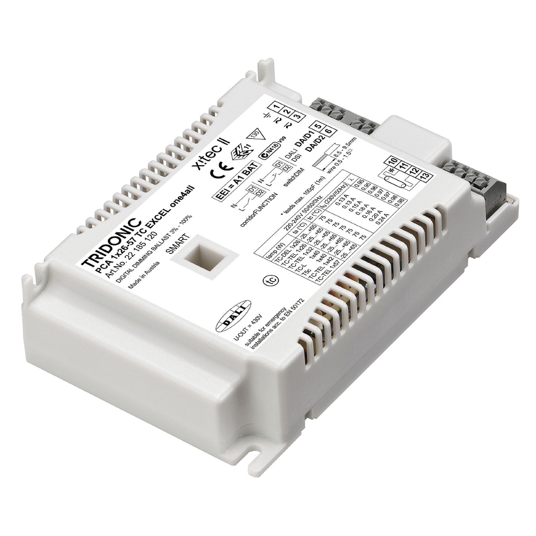 Tridonic 22185251 PCA EXCEL TCL PCA EXCEL 1x18/24 TCL PCA 1x18/24 TCL EXCEL c one4all x!tec II