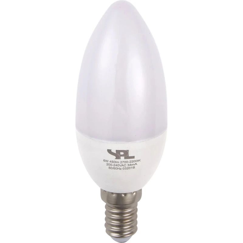 SPL E14 LED Kaarslamp | 6W 2200K/2700K 220V/240V 922/927 | 270° Dimbaar
