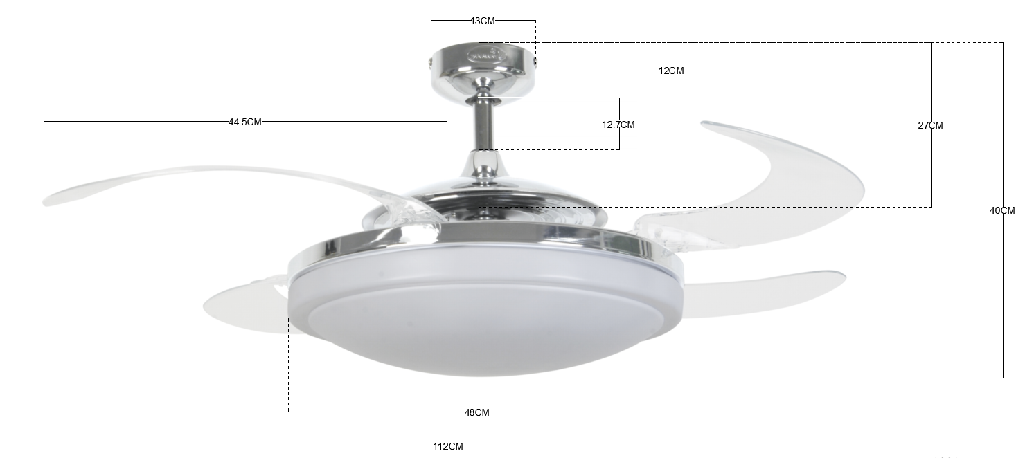 Beacon Fanaway Fanway Evo2 Endure Plafondventilator 122cm Chroom 210932