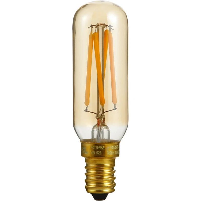SPL E14 LED Buislamp | 4W Goud 2200K 220V/240V 922 | 360° Ø25mm Dimbaar