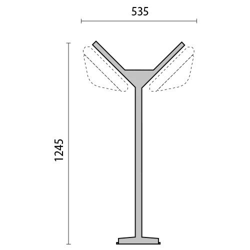 Performance in Lighting Lichtmast | SUPERDELTA MAST 33 MINI M2 | 124cm