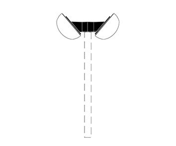 Performance in Lighting | CHIP HOEKBEUGEL TWIN TBV 60MM MAST ZWART-Mastopzetstuk Ø 60 mm 40° | 000810