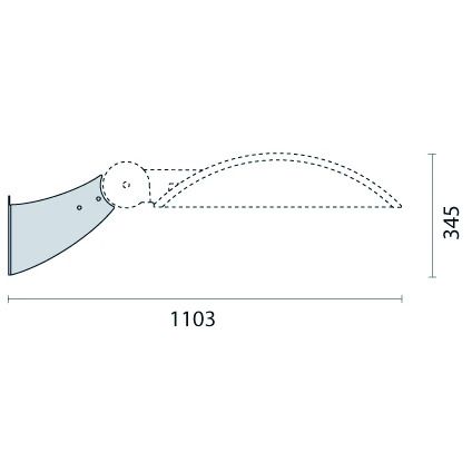 Performance in Lighting Onderdeel | KYRO AO399-96 KYRO 2 WAND STEUN-Wandbeugel 370 mm (KYRO+2), in grijs g | 14077696