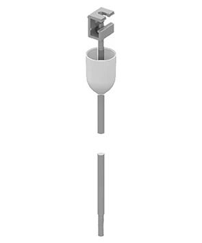 Performance in Lighting Onderdeel | OTR SUSP KIT M6 BAR 1,0M S-9000-P3-W-Plafondbeugel   M6-moer   kunstst | 310770