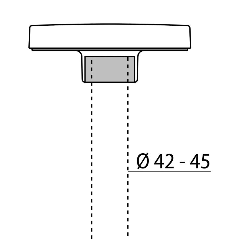 Performance in Lighting | PADO ADAPTER 42/45mm GRIJS-Adapter kop van mast Ø 45mm PADO | 310482