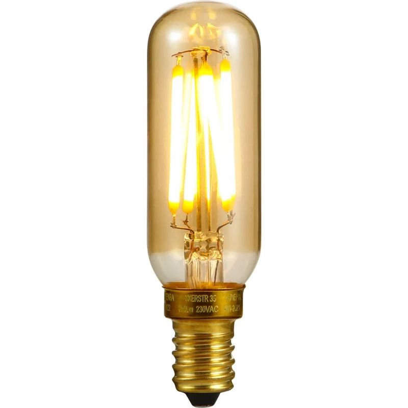 SPL E14 LED Buislamp | 4W Goud 2200K 220V/240V 922 | 360° Ø25mm Dimbaar