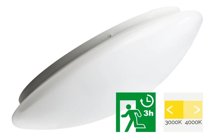 Megaman LED Opbouwarmatuur Ø330mm | 19W 3000K/4000K 1400lm 830/840 | IP44 Nood | MM10268