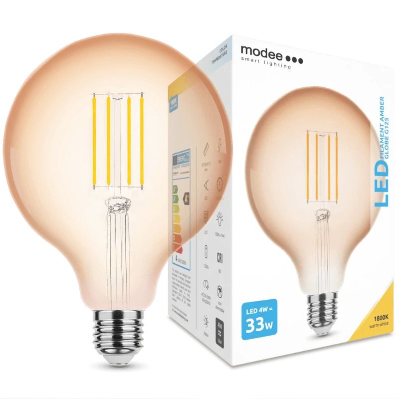 Modee LED Globelamp E27 Ø125mm | 4W Amber 1800K 818 360Lm | 320°