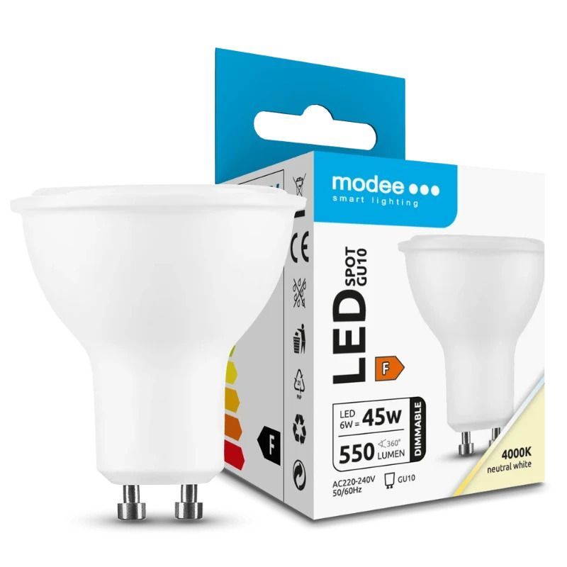 100x Modee LED Spot GU10 | 6W 4000K 840 550Lm | 110° Dimbaar