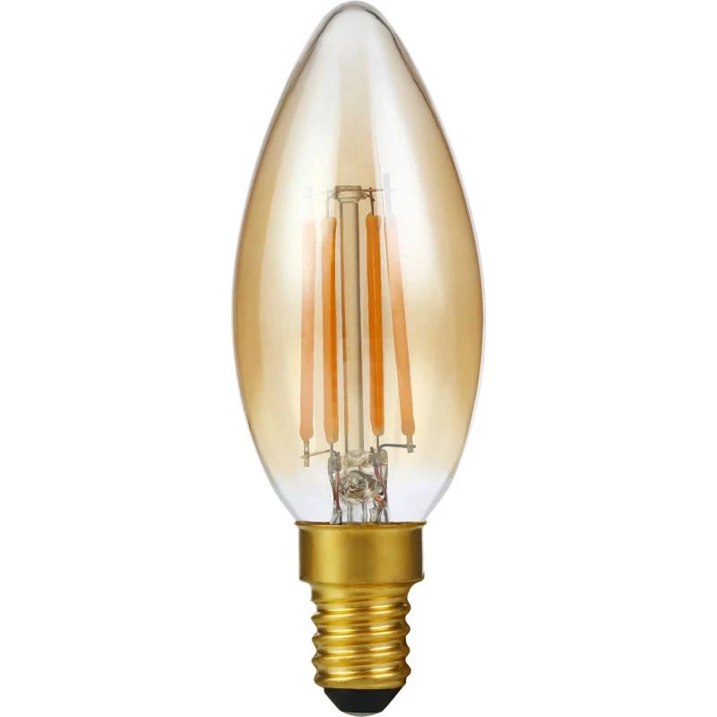 SPL E14 LED Kaarslamp | 4W Goud 2200K 220V/240V 922 | 360° Dimbaar