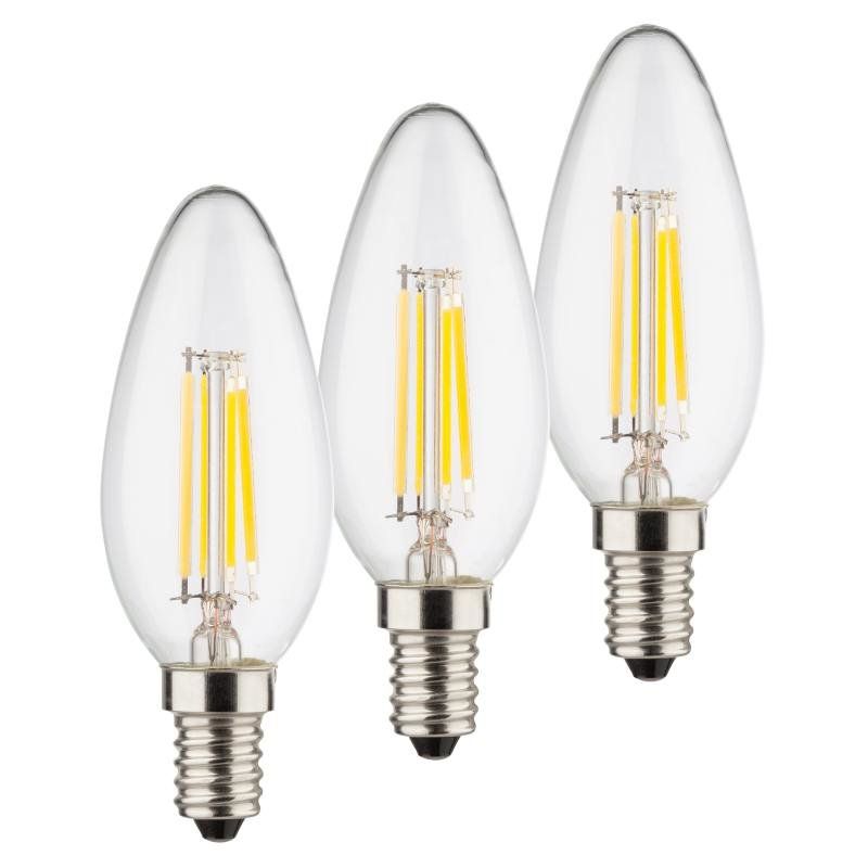 10x VNL E14 Led Kaarslamp 3x | 3W=25W 2700K | 927