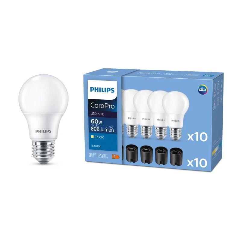 Philips E27 LED Lamp | 8W 2700K 220V/240V 827 | 806lm 180°