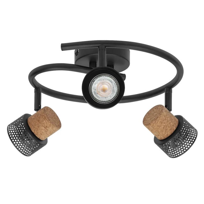 Ledvance LED Armatuur GU10 | DECOR SPOT CORK BLACK Spiral 3x3.4W 927 DIM