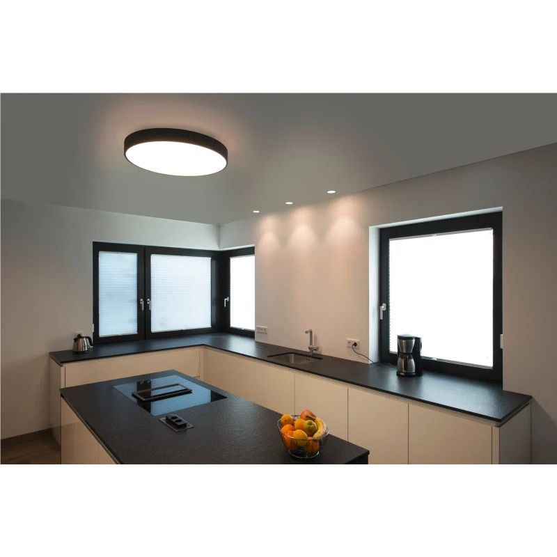 SLV LED Plafond- Wandlamp | 37W 3000K/4000K 4470lm 830/840 | IP20 DALI Dimbaar Zwart | MEDO