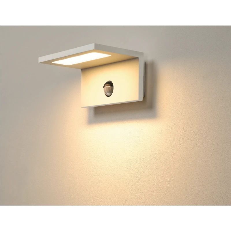 SLV LED Wandlamp | 9.8W 3000K 750lm 830 | IP44 Sensor Wit | ANGOLUX