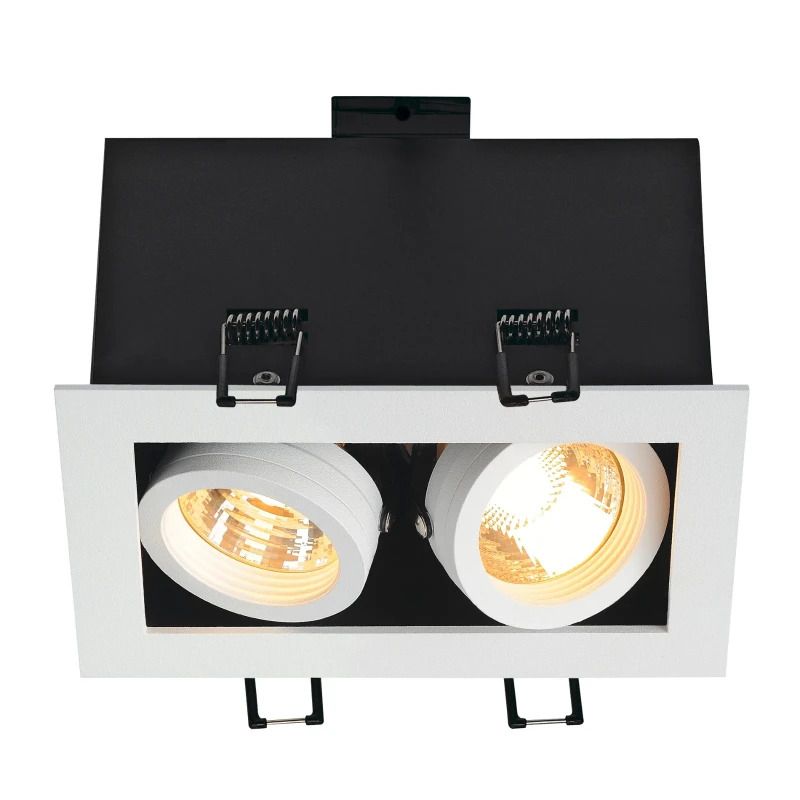 SLV LED Inbouwarmatuur Vierkant | 2X GU10 Max 50W IP20 | Dimbaar | KADUX