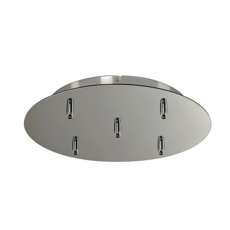 SLV Onderdeel | Plafondrozet, 5 uitgangen, rond, chroom, incl. trekontlastingen | FITU