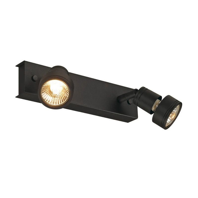 SLV LED Plafondlamp | 2X GU10 Max 50W  | IP20 Dimbaar Zwart | PURI