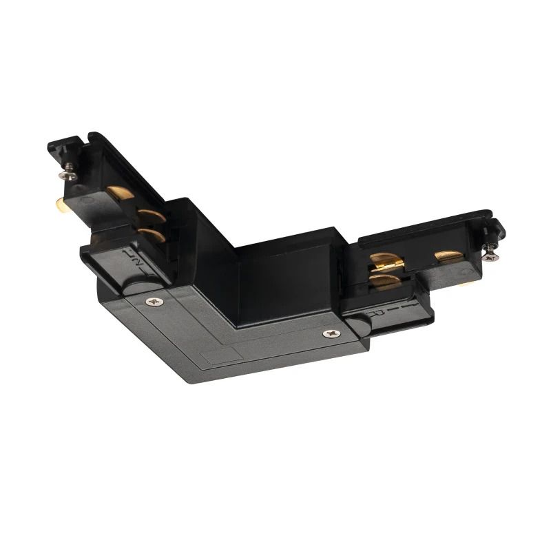 SLV Onderdeel | S-TRACK L-verbinder aarde binnen, DALI, PHASE, zwart | S-TRACK SYSTEM