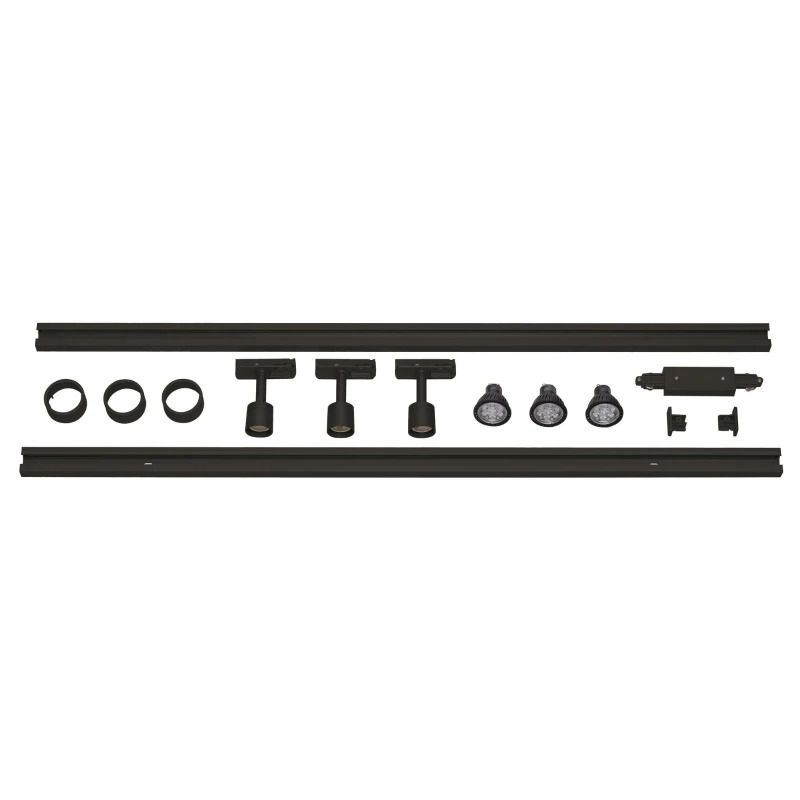 SLV LED Armatuur | 3X GU10 Max 4.3W 2956lm  | IP20 Dimbaar Zwart | PURI