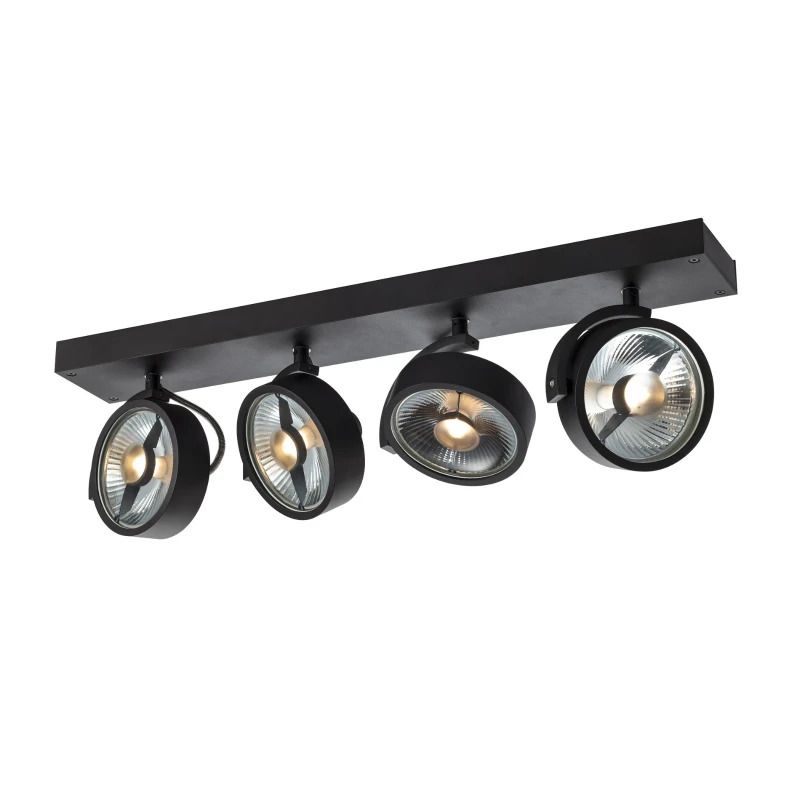 SLV LED Plafond- Wandlamp | 4X GU10 Max 75W | IP20 Dimbaar Zwart | KALU