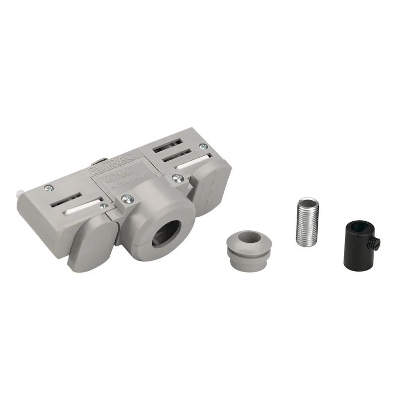 SLV Onderdeel | EUTRAC 3-fasen spanningsrailadapter, grijs incl. bevestigingstoebehore | EUTRAC SYSTEM