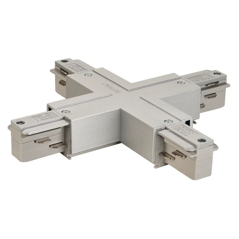 SLV Onderdeel | EUTRAC X-verbinder met voedingsmogelijkheid, zilvergrijs | EUTRAC SYSTEM