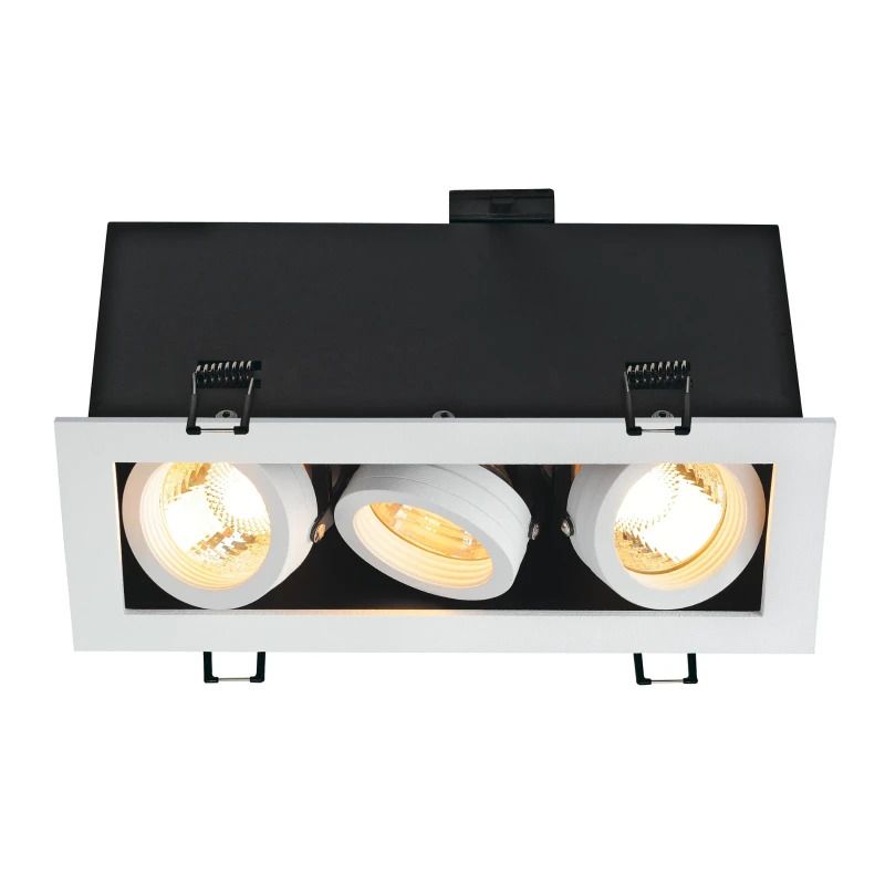SLV LED Inbouwarmatuur Vierkant | 3X GU10 Max 50W IP20 | Dimbaar | KADUX