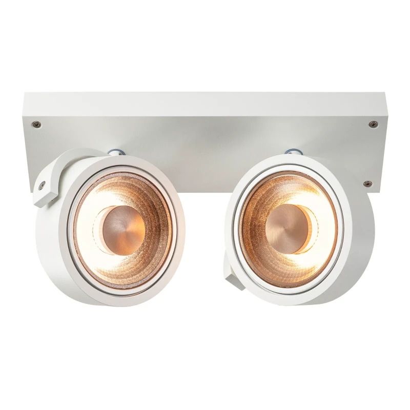 SLV LED Plafondlamp | 2X GU10 Max 75W  | IP20 Dimbaar Wit | KALU