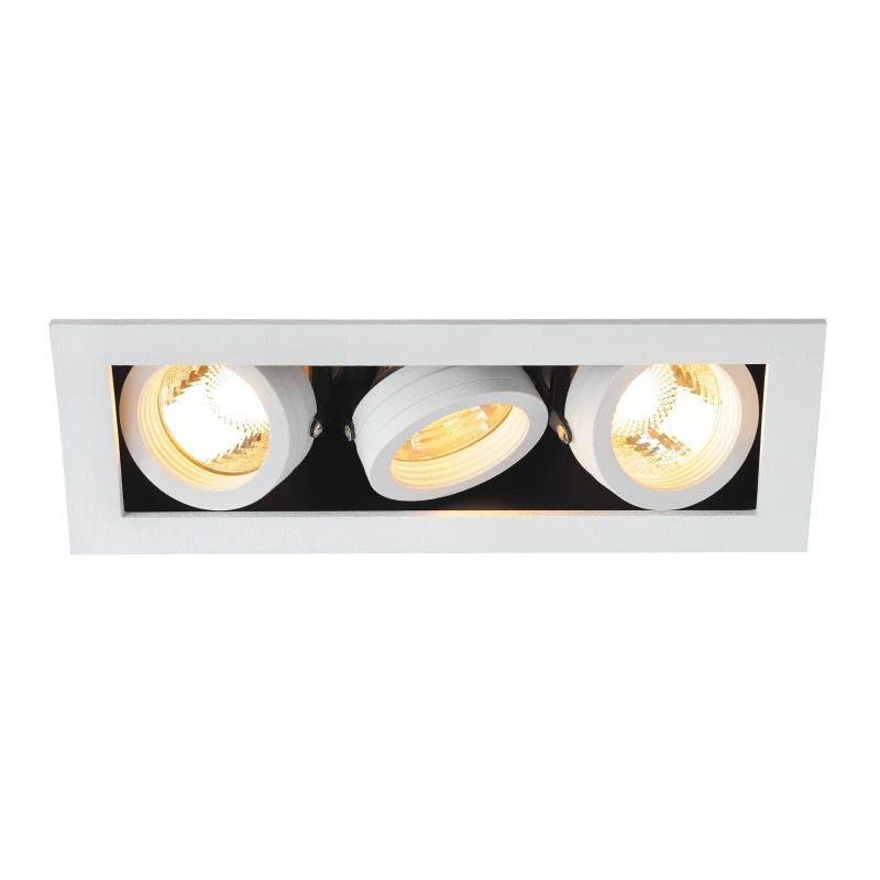 SLV LED Inbouwarmatuur Vierkant | 3X GU10 Max 50W IP20 | Dimbaar | KADUX