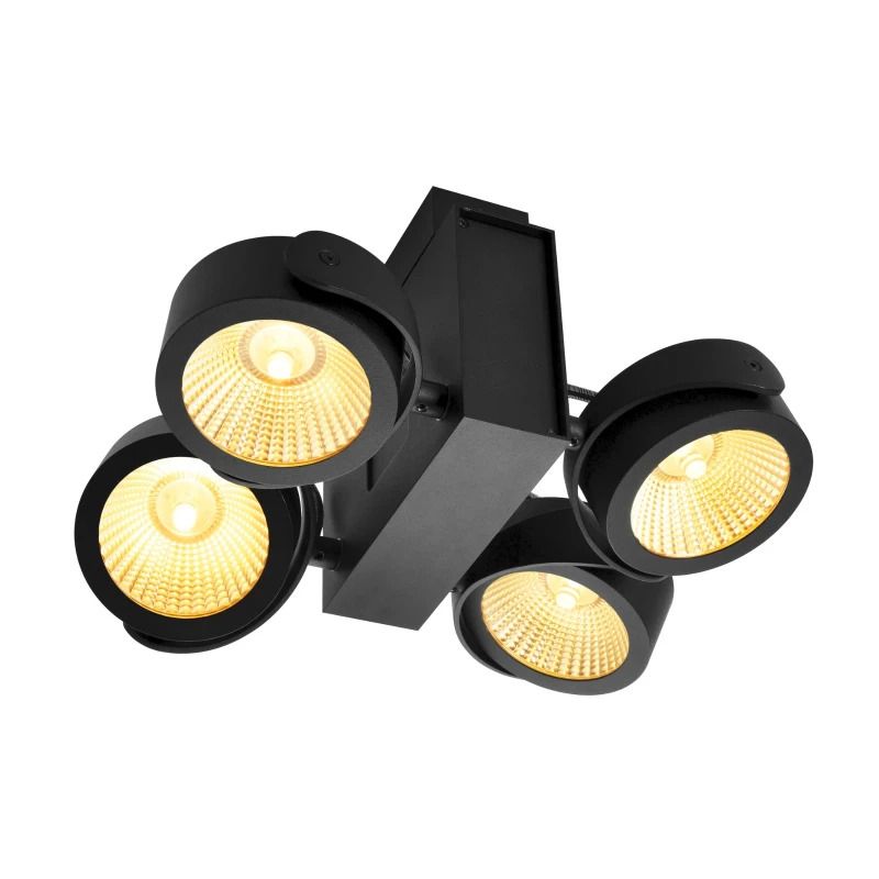 SLV LED Plafond- Wandlamp | 60W 3000K 3800lm 830 | IP20 Dimbaar Zwart | TEC KALU