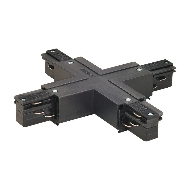 SLV Onderdeel | EUTRAC X-verbinder met voedingsmogelijkheid, zwart | EUTRAC SYSTEM