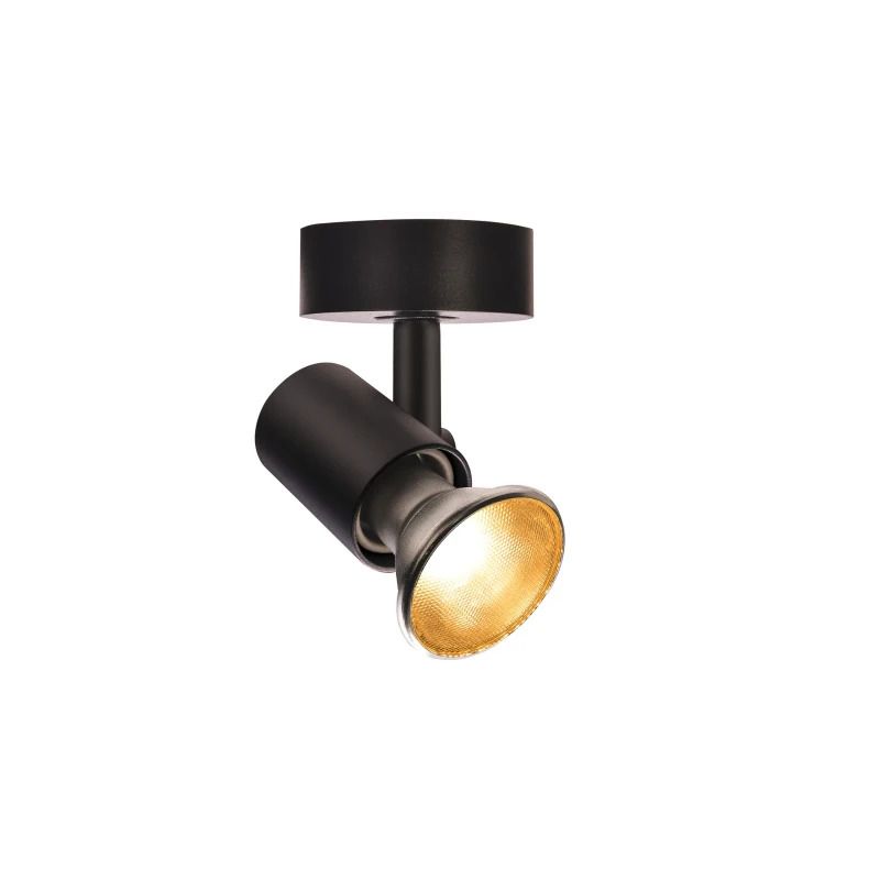 SLV LED Plafond- Wandlamp | 1X E27 Max 75W  | IP20 Dimbaar Zwart | SPOT E27