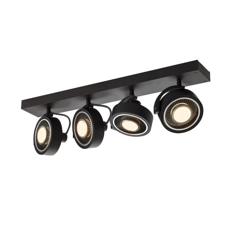 SLV LED Plafond- Wandlamp | 4X GU10 Max 75W | IP20 Dimbaar Zwart | KALU