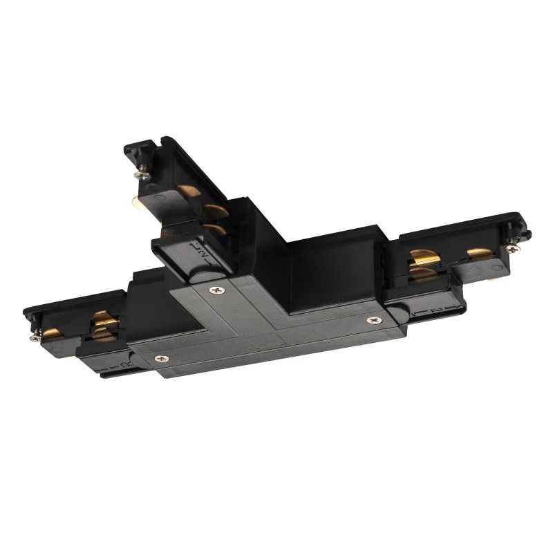 SLV Onderdeel | S-TRACK T-verbinder aarde buiten, links, DALI, PHASE, zwart | S-TRACK SYSTEM